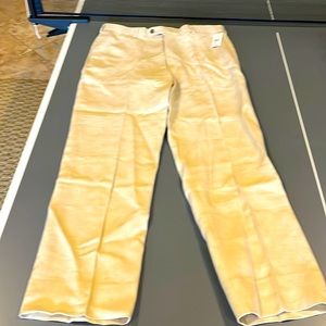 NWT mens Brooks Brothers 1818 Irish linen pant I light khaki. 36 w by 32 l.